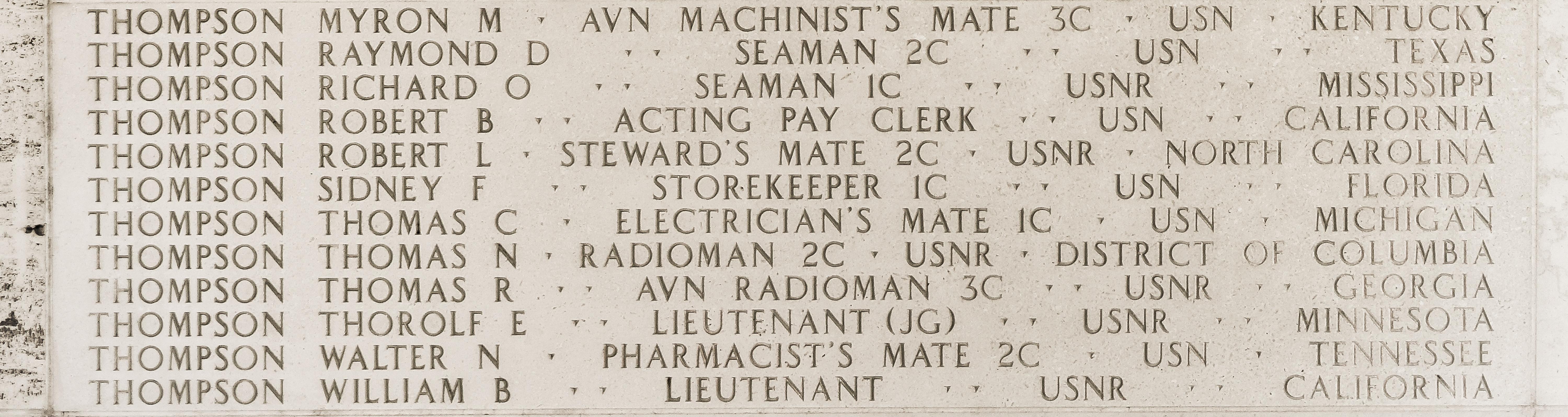 Thomas C. Thompson, Electrician's Mate First Class